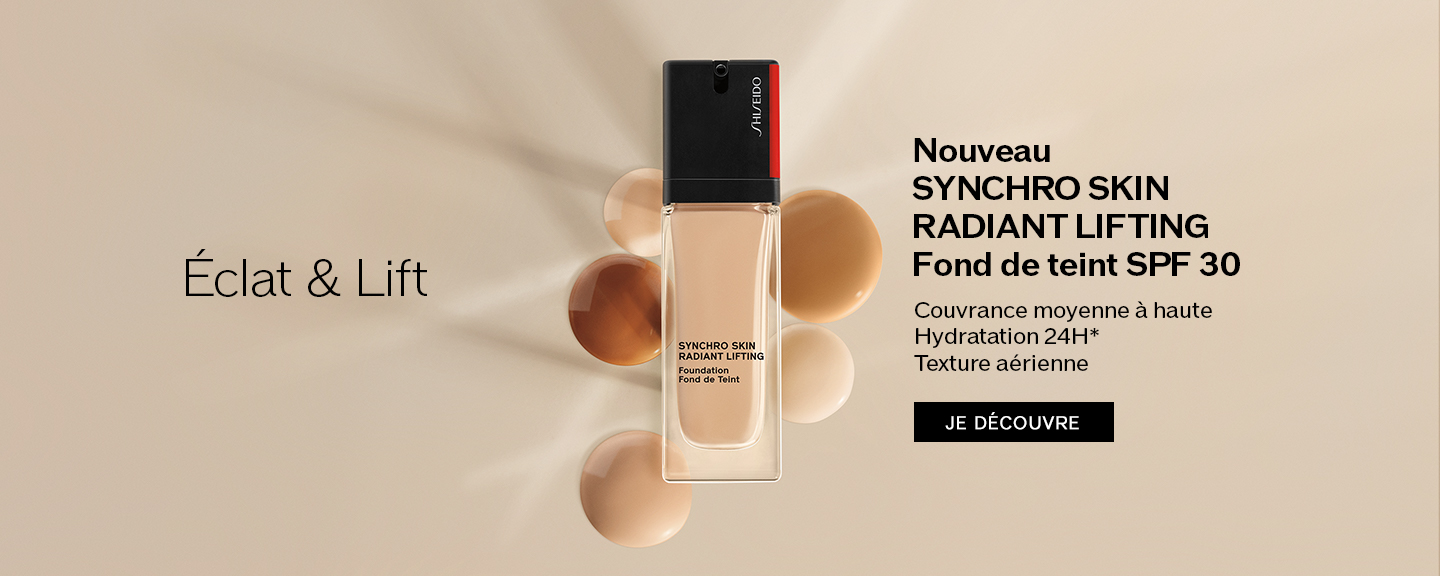 Éclat & Lift Nouveau SYNCHRO SKIN RADIANT LIFTING Fond de teint SPF 30 Couvrance moyenne à haute Hydratation 24H* Texture aérienne