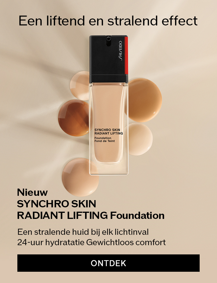 Een liftend en stralend effect Nieuw SYNCHRO SKINRADIANT LIFTING Een stralende huid bij elk lichtinval 24-uur hydratatie Gewichtloos comfort