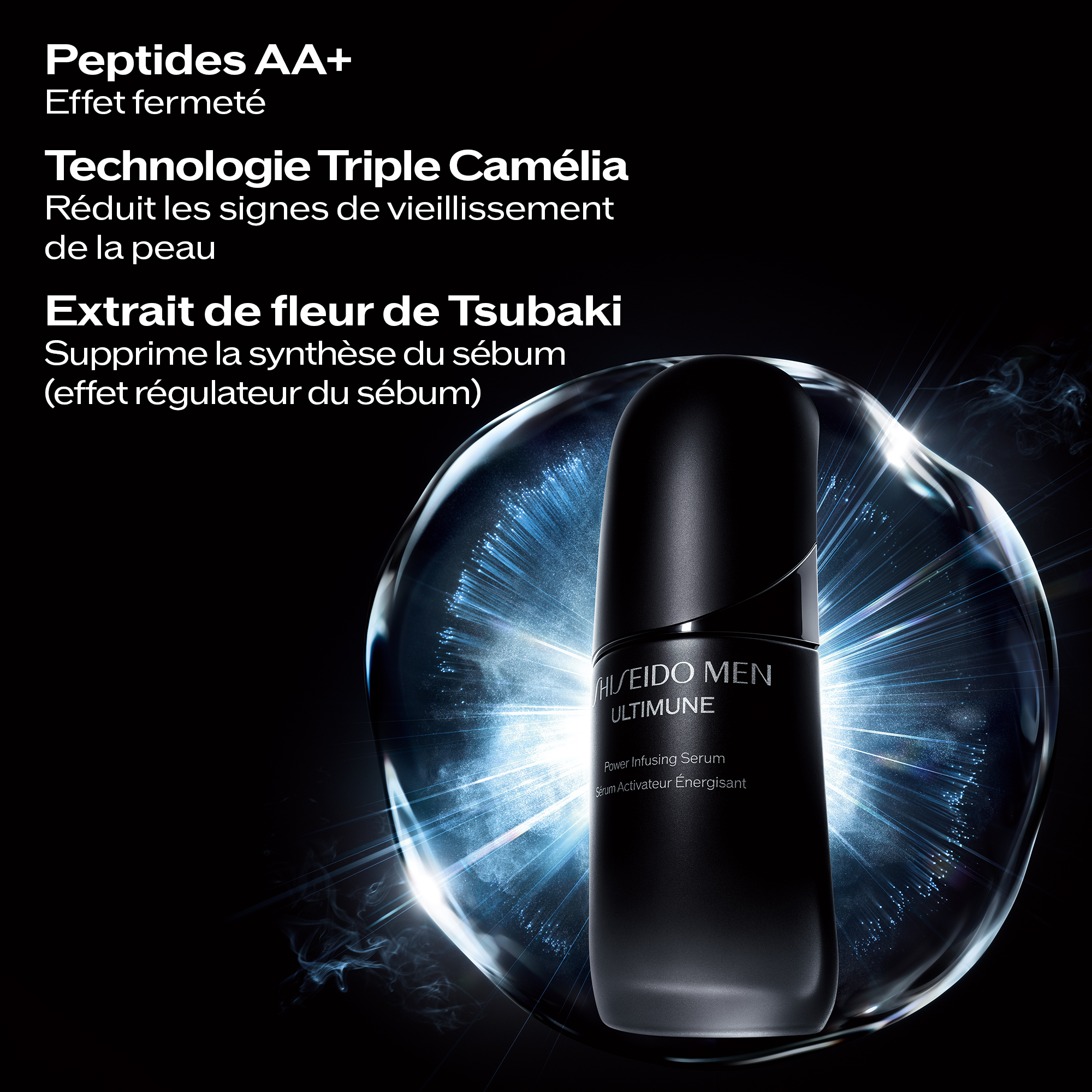 Shiseido Men Ultimune Sérum Activateur Énergisant, 